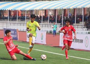 Uttar Pradesh, Karnataka earn full points on Day 2 of the Swami Vivekananda U-20 Men's National Football Championship 2024 at the Ramakrishna Mission Ashrama Ground in Narainpur, Chhattisgarh, on Saturday. Photo credit: AIFF
