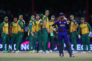Simple middle-overs bowling plan helped South Africa prevail over Nepal in ICC Men's T20 World Cup, says Markram after his team wins by one run. Photo credit: ICC