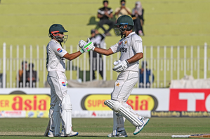Pakistan seize control in Rawalpindi Test against England with Saud Shakeel's grit and spin attack. Photo credit: TheRealPCB @ X