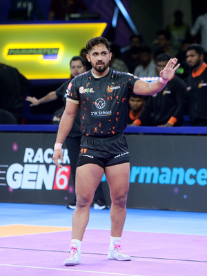 Credit to new kids for performing so well, says U Mumba captain Sunil Kumar after their victory over UP Yoddhas in first match of second leg of Season 11 of Pro Kabaddi League (PKL) in Noida on Sunday. Photo credit: PKL