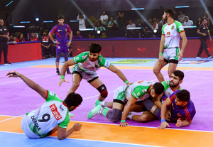 Raiders Devank, Ashu Malik steal the show in Patna Pirates' tie with Dabang Delhi  in Match 78 of Season 11 of the Pro Kabaddi League (PKL) in Noida on Tuesday. 