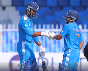 U-19 Asia Cup: Skipper Amaan's 122 not out helps India U-19 thrash Japan by 211 runs in a Group A match of the U-19 Asia Cup at the Sharjah Cricket Stadium in Sharjah on Monday. Photo credit: BCCI/X