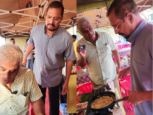 Nana Patekar teaches Ashish Vidyarthi how to flip an omelet