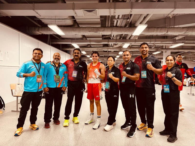 Sakshi, Jaismine, Lakshya Chahar advance to the quarterfinals of the World Boxing Cup–Astana 2025 by winning their respective matches in Astana, Kazakhstan, on Tuesday. Photo credit: BFI