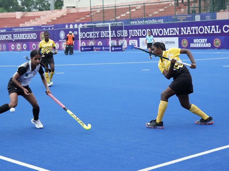 Himachal dominate Puducherry, Assam overcome J&K 3-2 in the 15th Hockey India Sub-Junior Women's National Championship 2025 at the Marang Gomke Jaipal Singh Astroturf Hockey Stadium in Ranchi on Friday. Photo credit: Hockey India 