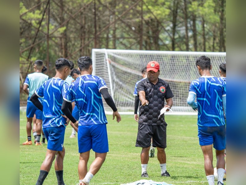 Shillong Lajong FC and Rangdajied FC face off in Shillong Derby in the in the 134th Durand Cup football tournament in Shillong on Tuesday. 