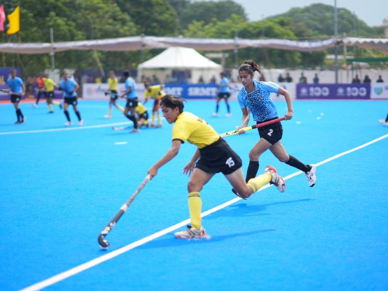 Gujarat, Mizoram, Dadra & Nagar Haveli win on Day 4 of the 15th Hockey India Junior Women National Championship in Kakinada, Andhra Pradesh on Monday. Photo credit: Hockey India
