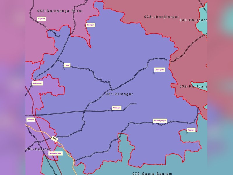Alinagar Assembly Constituency map (Photo: ceoelection.bihar.gov.in)