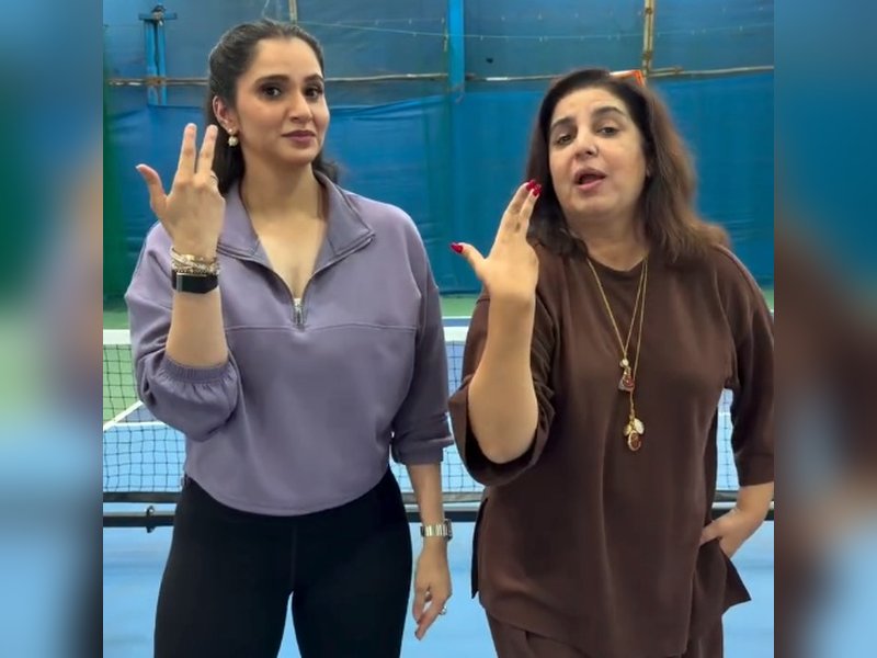 Sania Mirza shares Farah Khan's dance break amidst pickleball match