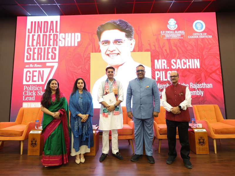 जिंदल लीडरशिप लेक्चर में बोले सचिन पायलट, मेट्रो शहरों से बाहर युवाओं में राजनीति को लेकर ज्यादा जुनून