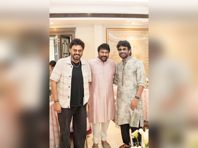 Actor Venkatesh to play extended cameo in Megastar Chiranjeevi’s 'Mana Shankara Vara Prasad Garu'! (Photo Credit: Chiranjeevi/X)