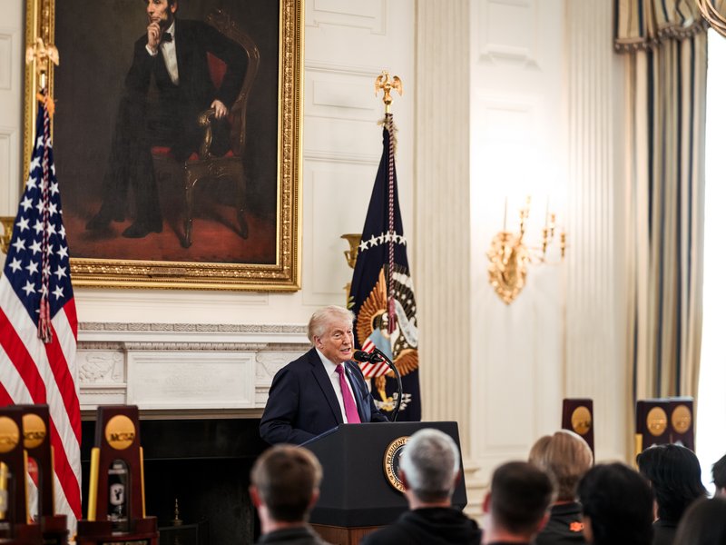 Trump praises NCAA athletes, pushes for sports reforms