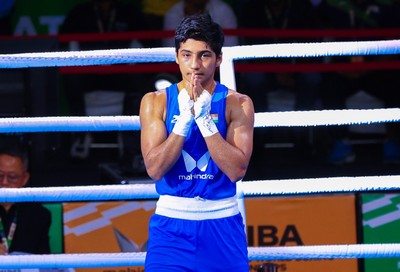 Boxer Preeti registers dominant victory over Kim Anh in Women's 54kg class at 33rd Olympic Games in Paris on Saturday. IANS Photo