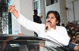 Andhra Pradesh Deputy Chief Minister Pawan Kalyan speaks to the media after meeting victims of the Tirupati stampede at a hospital in Tirupati
