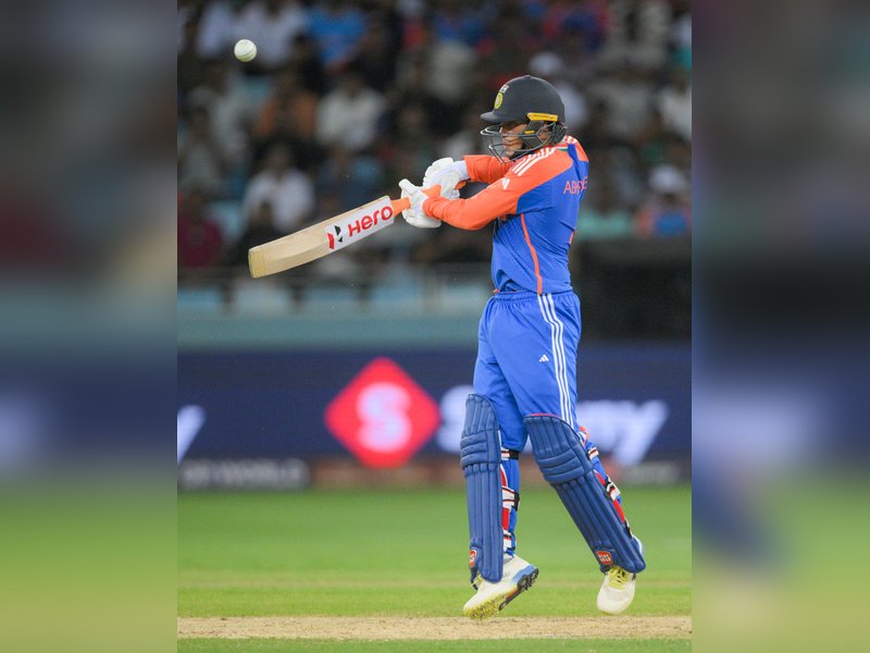 Always want to go with the flow, says Abhishek Sharma, Player of the Match in India's 41-run victory over Bangladesh in Super 4 stage which sealed their place in the of the Men's T20 Asia Cup in Dubai on Wednesday. Photo credit: IANS