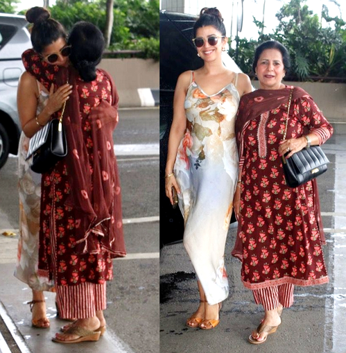 Nimrat Kaur spotted at airport; gives heartwarming a hug to her mother