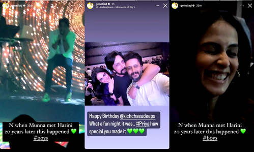  Genelia cheers for Siddharth as he sings: ‘When Munna met Harini 20 years later’