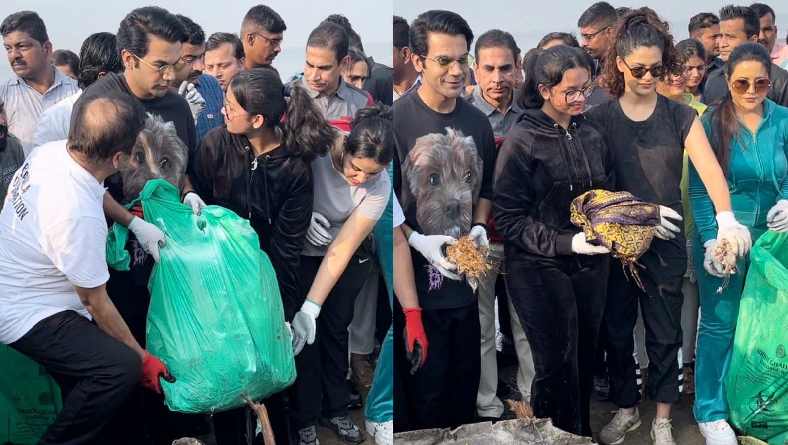  Rajkummar Rao, Isha Koppikar, Amruta Fadnavis Lead Beach Clean-up Drive After Ga-TeluguStop.com