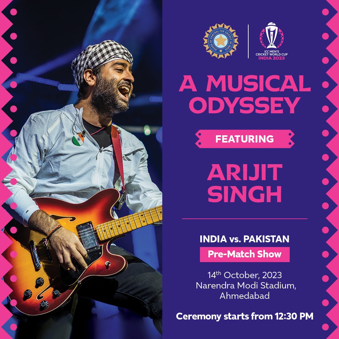 Men's Odi Wc: Arijit Singh To Ignite The Stage Before India-pakistan Clash Men's Odi Wc: Arijit Singh To Ignite The Stage Before India-pakistan Clash-TeluguStop.com