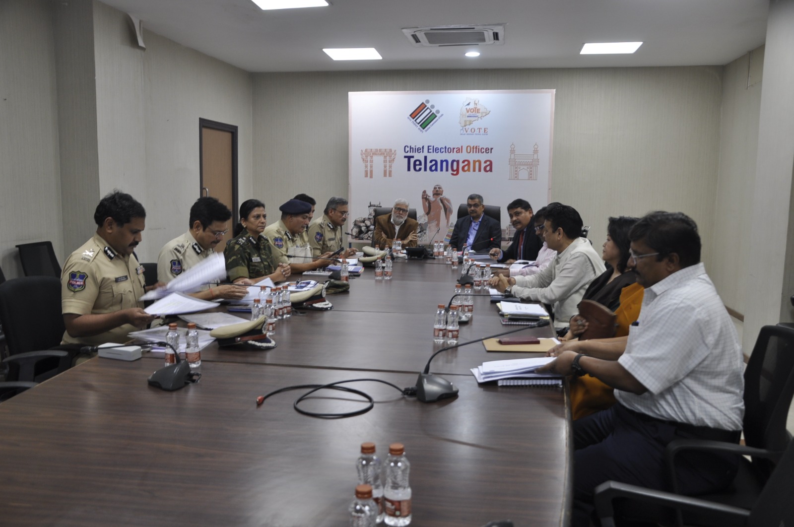 EC team reviews poll arrangements in Telangana