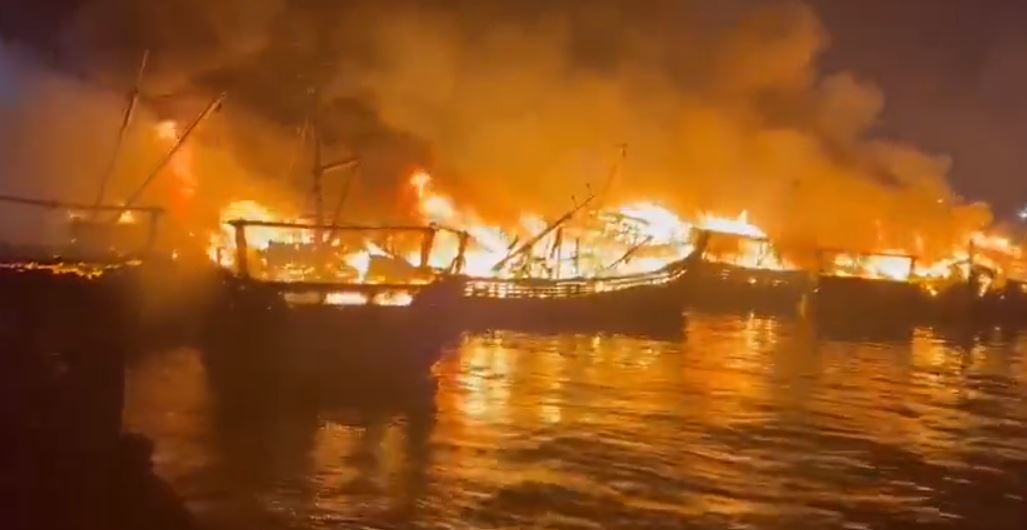 40 boats gutted in fire at Visakhapatnam Fishing Harbour