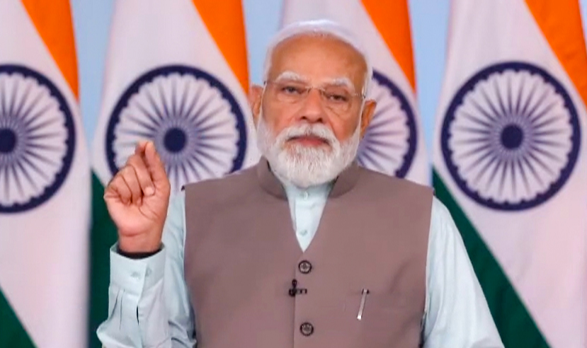 PM Modi addressing webinar on strengthening budget provisions at district level