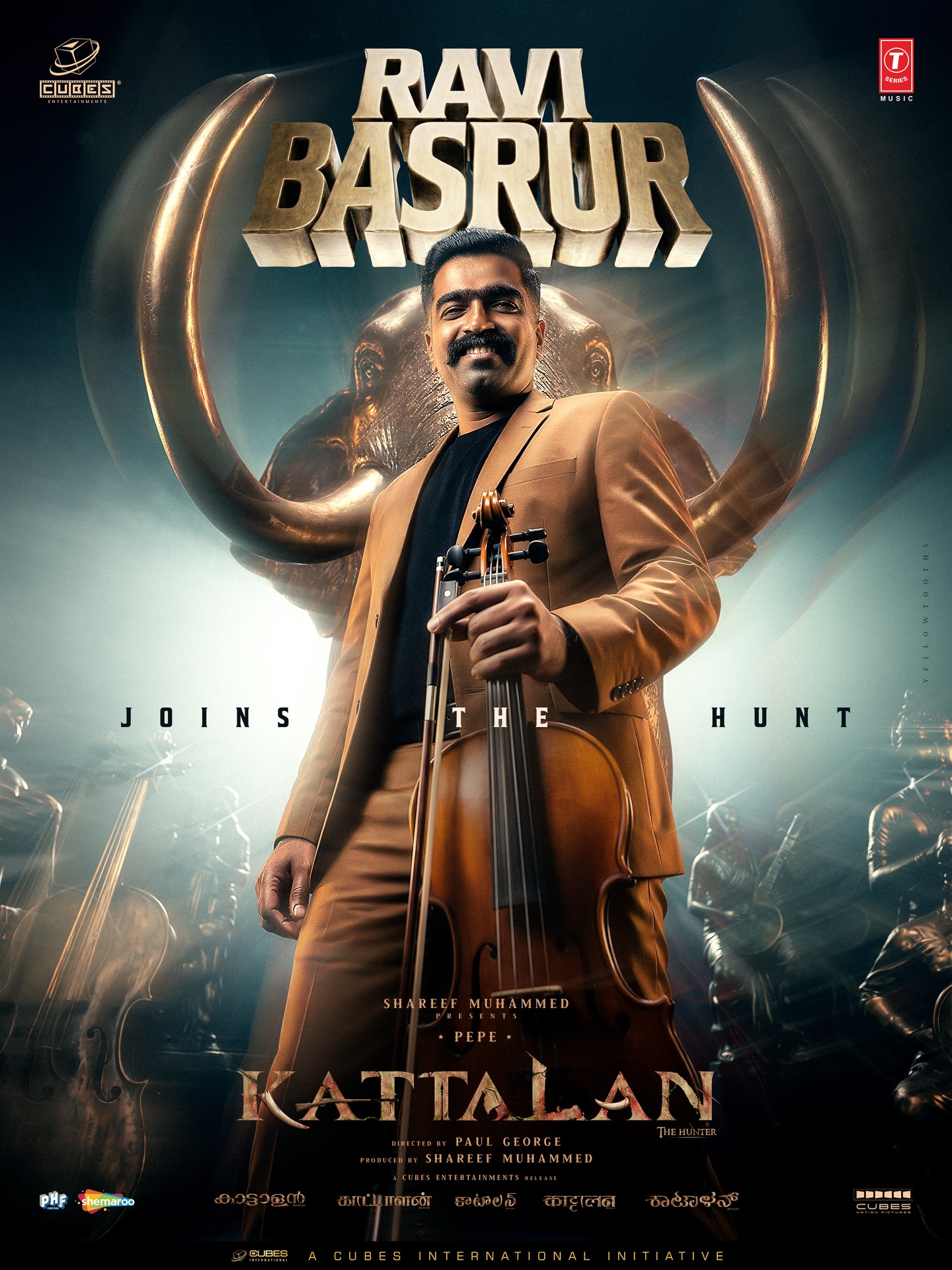 Kattalan movie poster featuring Ravi Basrur as music director