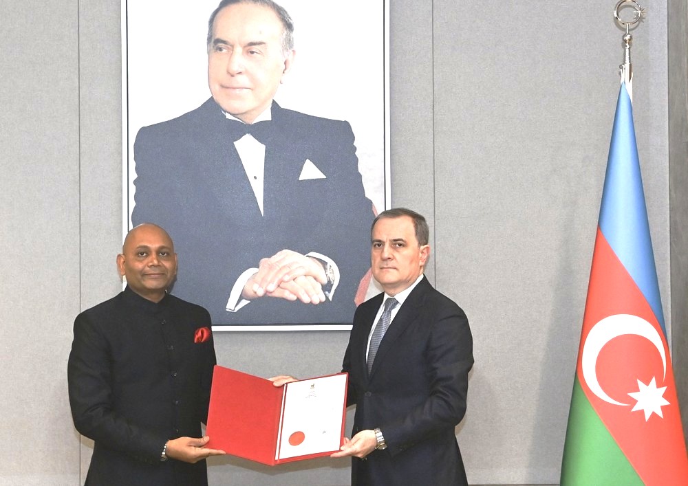 Ambassador Abhay Kumar meeting with Azerbaijan Foreign Minister Jeyhun Bayramov