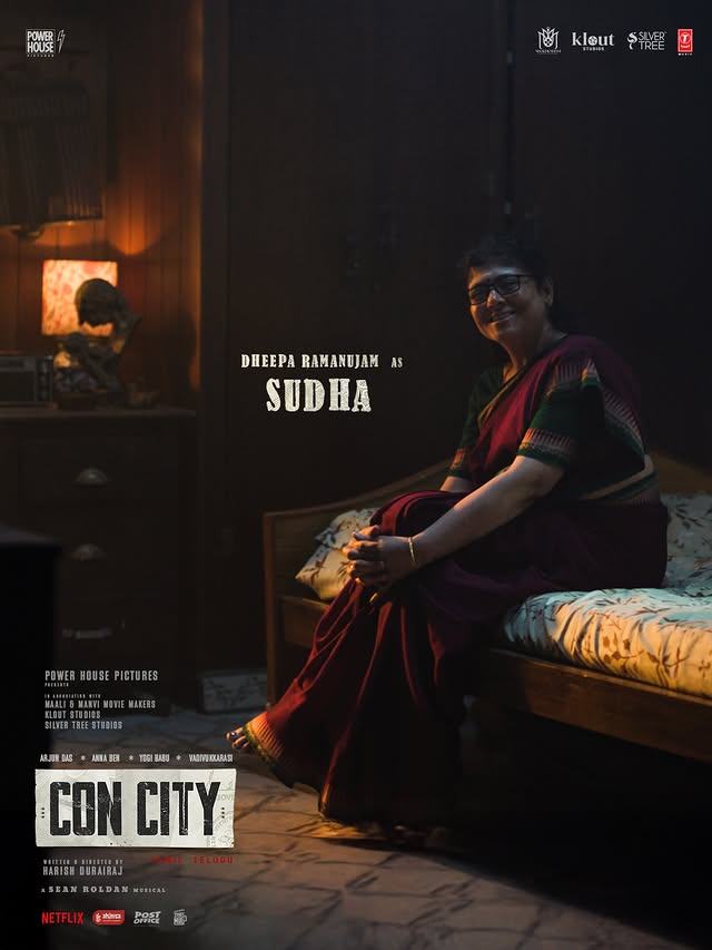 Dheepa Ramanujam’s Role as Sudha Revealed for Arjun Das Film ‘Con City’