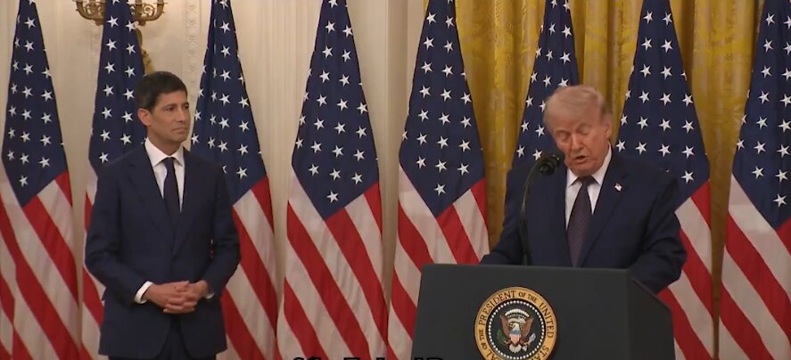 Donald Trump speaking about Iran nuclear deal at White House ceremony