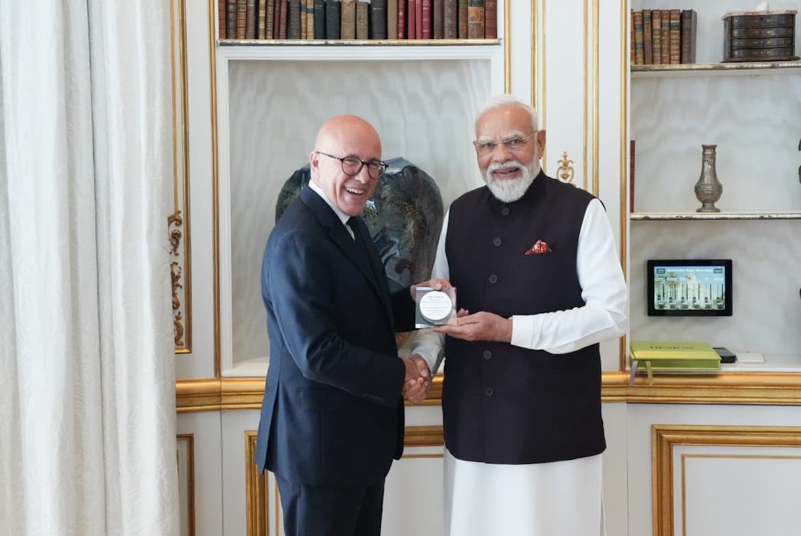 PM Narendra Modi with Nice Mayor Eric Ciotti during France visit