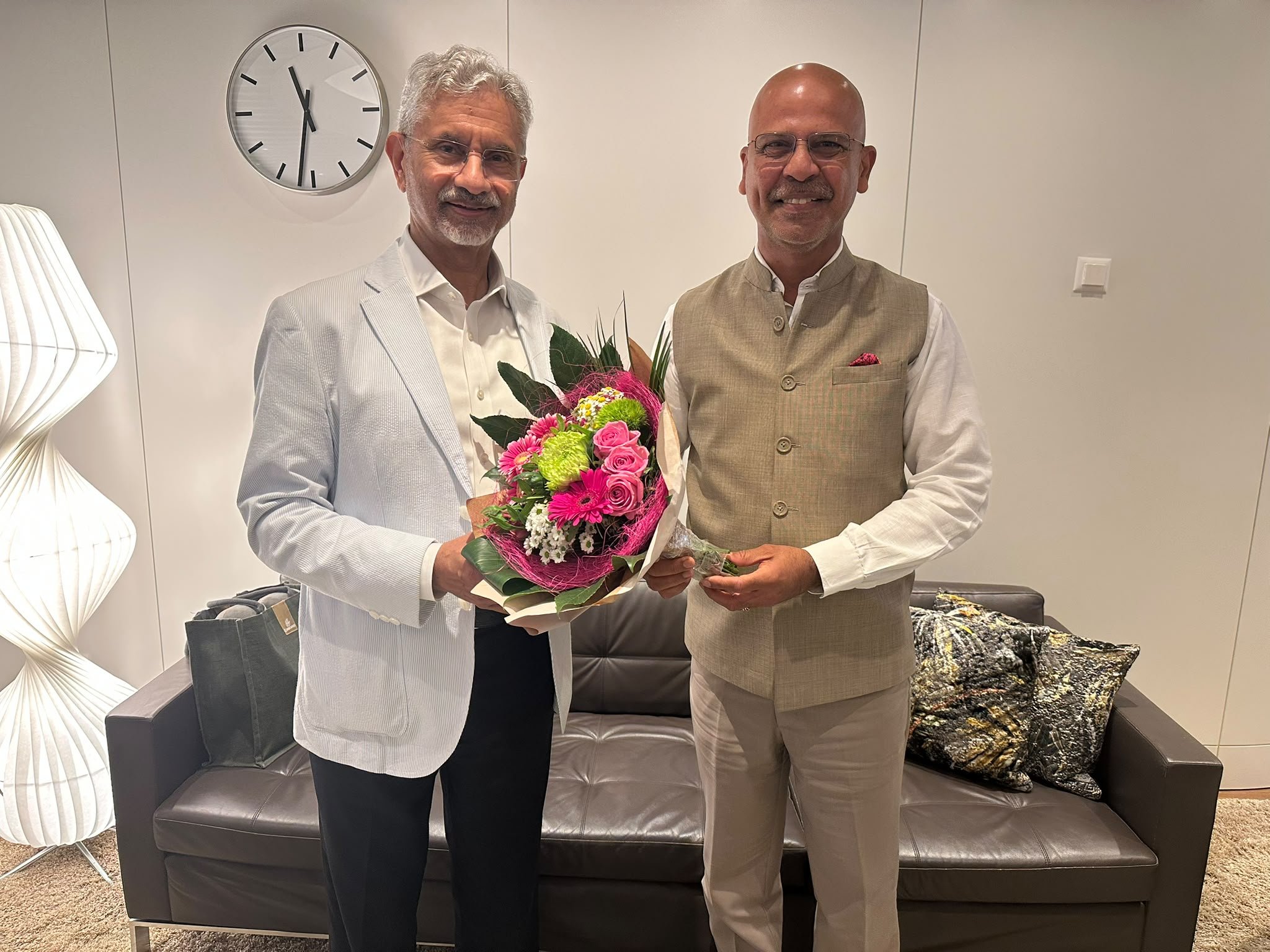 Indian Ambassador briefs EAM Jaishankar on developments in bilateral ties with Switzerland