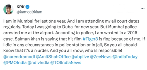 Kamaal R. Khan nabbed in 2016 case from Mumbai airport; actor hints at 'murder plot'