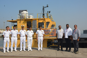 Missile-cum-ammunition Barge inducted into Navy Missile-cum-ammunition Barge inducted into Navy