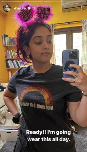 Ira Khan shares 'bride-to-be' selfie ahead of ceremony on wedding day Ira Khan shares 'bride-to-be' selfie ahead of ceremony on wedding day