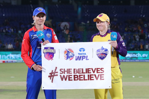 WPL 2024: Delhi Capitals, UP Warriorz take #SHEBELIEVESWEBELIEVE pledge on International Women's Day WPL 2024: Delhi Capitals, UP Warriorz take #SHEBELIEVESWEBELIEVE pledge on International Women's Day