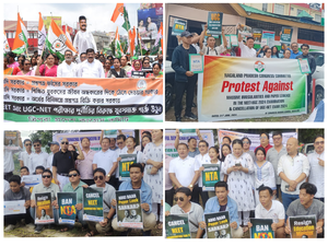 Congress stages protests in several NE states against NEET and UGC-NET exams 'irregularities' Congress stages protests in several NE states against NEET and UGC-NET exams 'irregularities'