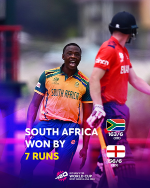 T20 World Cup: South Africa maintain unbeaten run after beating England by seven runs (ld)