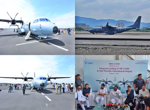 IAF C295 aircraft lands successfully at Navi Mumbai International Airport IAF C295 aircraft lands successfully at Navi Mumbai International Airport