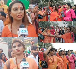 Transgender community celebrates at Sangam Ghats during Maha Kumbh Transgender community celebrates at Sangam Ghats during Maha Kumbh