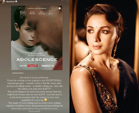 Alia Bhatt in awe of the Netflix series, 'Adolescence', calls it 'perfection' Alia Bhatt in awe of the Netflix series, 'Adolescence', calls it 'perfection'