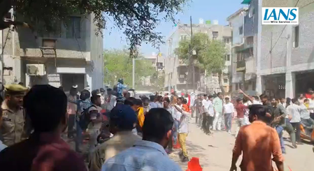 Karni Sena activists storm SP MP Ramji Lal Suman’s residence, clash with police Karni Sena activists storm SP MP Ramji Lal Suman’s residence, clash with police
