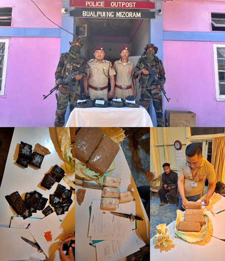 Methamphetamine tablets smuggled from Myanmar seized in Mizoram