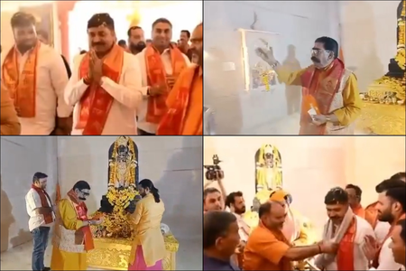Rajasthan LoP visits Ram Temple; BJP leader sprinkles Gangajal, sparks outrage