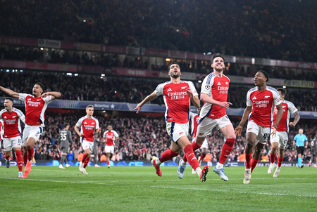 Champions League: Rice free-kicks inspire Arsenal to QF first leg win over Madrid