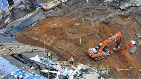 South Korea: Search for missing worker at collapsed subway construction site continues for 5th day South Korea: Search for missing worker at collapsed subway construction site continues for 5th day