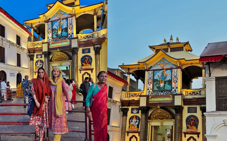 Chum Darang, ‘Khauf’ co-star Priyanka seek blessings at Pashupatinath Temple