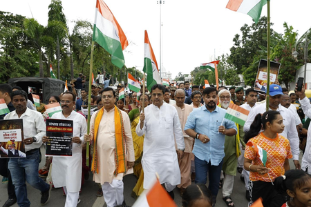 BJP holds 'Tiranga Yatra' in Tripura, Mizoram to honour armed forces