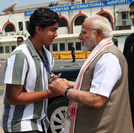 PM Modi meets IPL star Vaibhav Suryavanshi and his parents in Patna