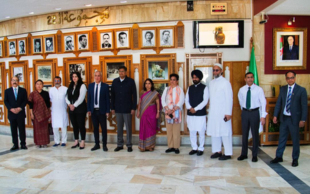 Parliamentary delegation receives briefing from Indian Ambassador as they begin engagements in Algeria